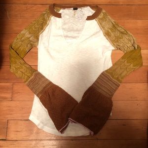 Free People Bell Sleeve Knit Thermal